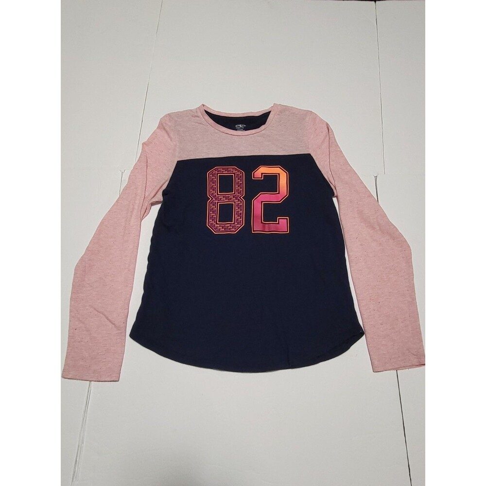 (#L5) Athletic Long Sleeve Top Size Girls XL 14-16 Blue/pink